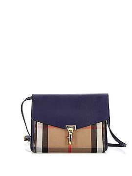 Burberry Macken Crossbody Bag Leather and House Check Canvas Small (view 1)