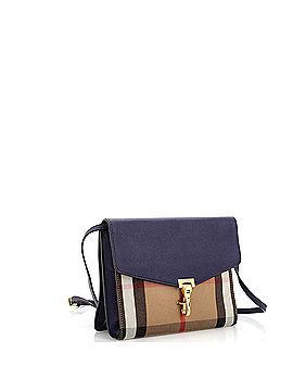 Burberry Macken Crossbody Bag Leather and House Check Canvas Small (view 2)