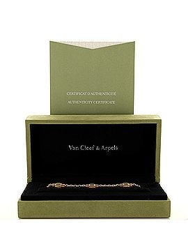 Van Cleef & Arpels Vintage Alhambra 5 Motifs Bracelet 18K Yellow Gold and Mother of Pearl (view 2)
