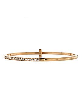 Tiffany & Co. T1 Hinged Bangle Bracelet 18K Rose Gold with Diamonds Narrow (view 2)