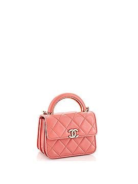 Chanel Charming Handle Flap Clutch with Chain Quilted Lambskin Mini (view 2)
