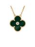 Van Cleef & Arpels 100% 18k Yellow Gold Yellow Vintage Alhambra Pendant Necklace 18K Yellow Gold and Malachite with Diamond One Size - photo 1