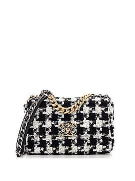 Chanel 19 Flap Bag Quilted Houndstooth Tweed and Ribbon Medium (view 1)