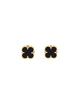 Van Cleef & Arpels Sweet Alhambra Stud Earrings 18K Yellow Gold and Onyx (view 1)