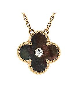 Van Cleef & Arpels Vintage Alhambra Pendant Necklace 18K Rose Gold and Mother of Pearl with Diamond (view 1)