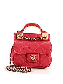 Chanel Lady Handle Flap Card Holder on Chain Quilted Calfskin (view 1)