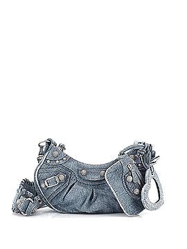 Balenciaga Le Cagole Giant Studs Shoulder Bag Denim with Crystals Small (view 2)