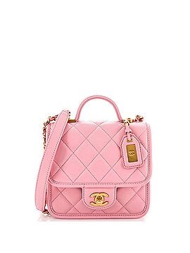 Chanel School Memory Top Handle Flap Bag Quilted Caviar Mini (view 1)