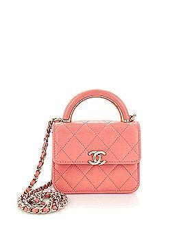 Chanel Charming Handle Flap Clutch with Chain Quilted Lambskin Mini (view 1)