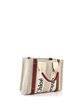 Chloé Woody Tote Canvas with Leather Small (view 2)