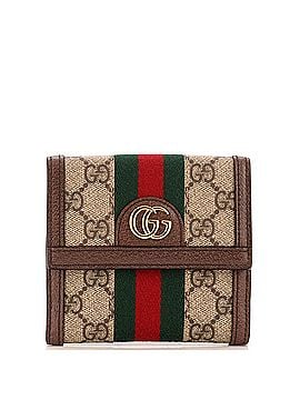 Gucci Ophidia French Flap Wallet GG Coated Canvas Compact (view 1)
