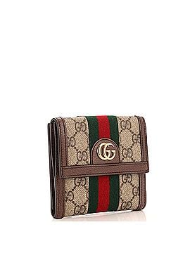 Gucci Ophidia French Flap Wallet GG Coated Canvas Compact (view 2)