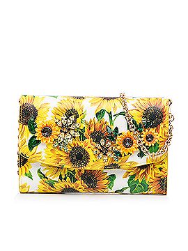 Dolce & Gabbana Sunflower Printed Leather Wallet on Chain (view 1)