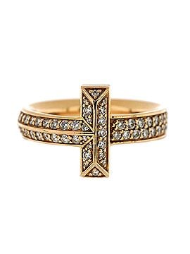 Tiffany & Co. T1 Ring 18K Yellow Gold with Pave Diamonds Wide (view 1)