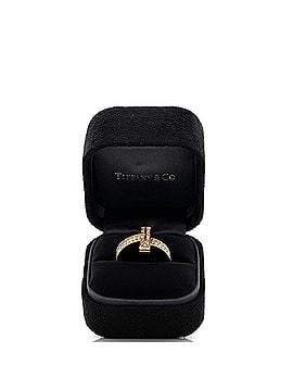 Tiffany & Co. T1 Ring 18K Yellow Gold with Pave Diamonds Wide (view 2)