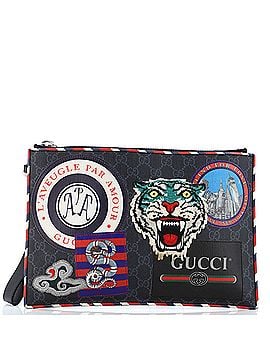 Gucci Night Courrier Pouch GG Coated Canvas with Applique (view 1)