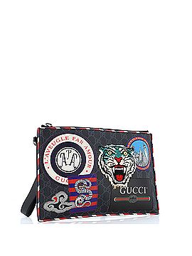 Gucci Night Courrier Pouch GG Coated Canvas with Applique (view 2)