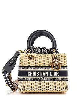 Christian Dior Lady Dior Bag Wicker and Oblique Canvas Medium (view 1)