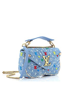 Louis Vuitton New Wave Chain Bag Monogram Embroidered Quilted Denim MM (view 2)
