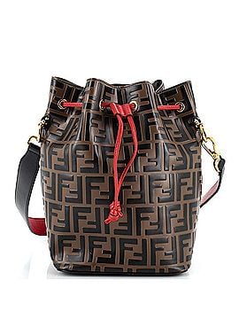 Fendi Mon Tresor Bucket Bag Zucca Embossed Leather Small (view 1)