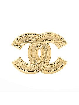 Chanel Quilted CC Brooch Crystal Embellished Metal (view 2)