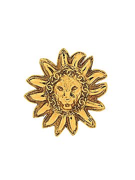Chanel Vintage Sunburst Lion Head Brooch Metal (view 1)