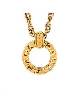 Chanel Vintage CC Round Logo Ring Pendant Long Necklace Metal (view 1)