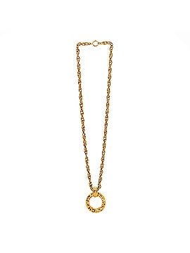 Chanel Vintage CC Round Logo Ring Pendant Long Necklace Metal (view 2)