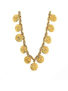 Chanel Vintage All-Over Logo Medallion Choker Necklace Metal (view 1)