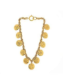 Chanel Vintage All-Over Logo Medallion Choker Necklace Metal (view 2)