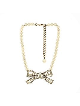 Chanel Bow-tiful Pendant Necklace Metal with Faux Pearls and Crystals (view 2)