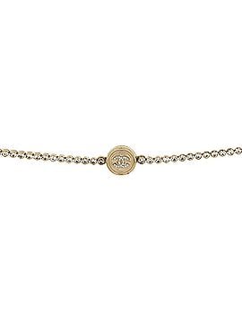 Chanel CC Round Button Choker Necklace Metal with Crystals (view 1)