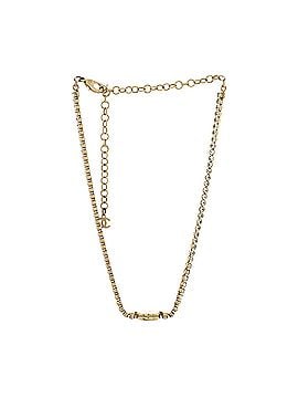 Chanel CC Round Button Choker Necklace Metal with Crystals (view 2)