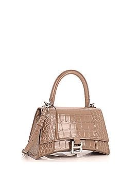 Balenciaga Hourglass Top Handle Bag Crocodile Embossed Leather Small (view 2)