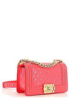 Chanel Boy Flap Bag Quilted Patent Small (view 2)