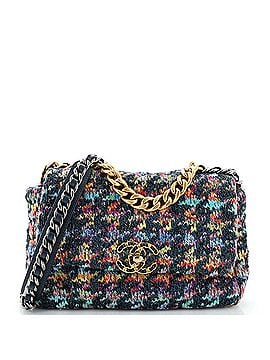 Chanel 19 Flap Bag Quilted Multicolor Tweed Medium (view 1)