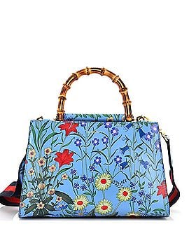 Gucci Nymphaea Top Handle Bag Floral Printed Leather Small (view 1)