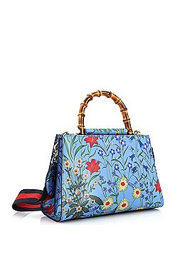 Gucci Nymphaea Top Handle Bag Floral Printed Leather Small (view 2)