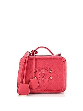 Chanel Filigree Vanity Case Quilted Caviar Medium (view 1)