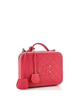 Chanel Filigree Vanity Case Quilted Caviar Medium (view 2)