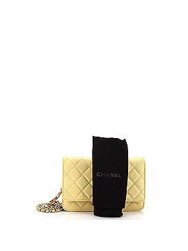 Chanel Textured CC Wallet on Chain Quilted Caviar (view 2)