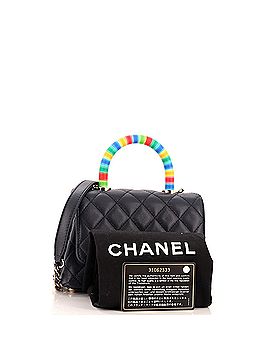 Chanel Coco Top Handle Bag Quilted Goatskin with Multicolor Handle Extra Mini (view 2)