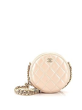 Chanel Pearl Strap Round Clutch with Chain Quilted Iridescent Lambskin (view 1)