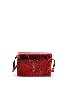 Saint Laurent Classic Monogram Kate Wallet with Strap Python Embossed Leather (view 1)