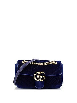 Gucci GG Marmont Flap Bag Matelasse Velvet Small (view 1)
