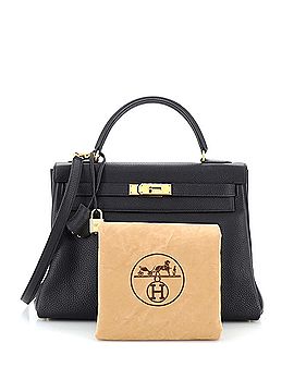 Hermès Kelly Handbag Black Togo with Gold Hardware 32 (view 2)