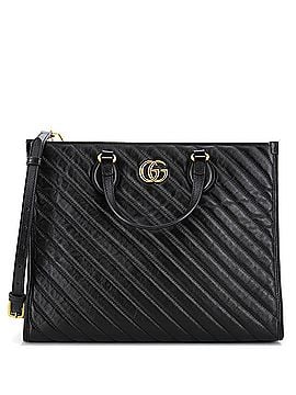 Gucci GG Marmont Shopping Tote Diagonal Quilted Leather Medium (view 1)