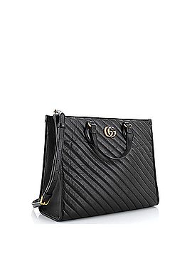 Gucci GG Marmont Shopping Tote Diagonal Quilted Leather Medium (view 2)