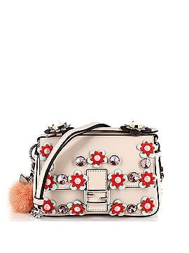 Fendi Flowerland Double Baguette Crossbody Bag Embellished Leather Micro (view 1)