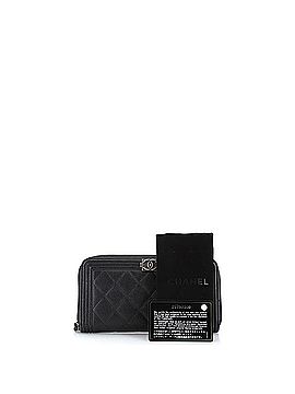 Chanel Boy Zip Around Wallet Quilted Caviar Long (view 2)